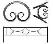 Кованый элемент ковки металлический орнамент Вензель Т10-112-85